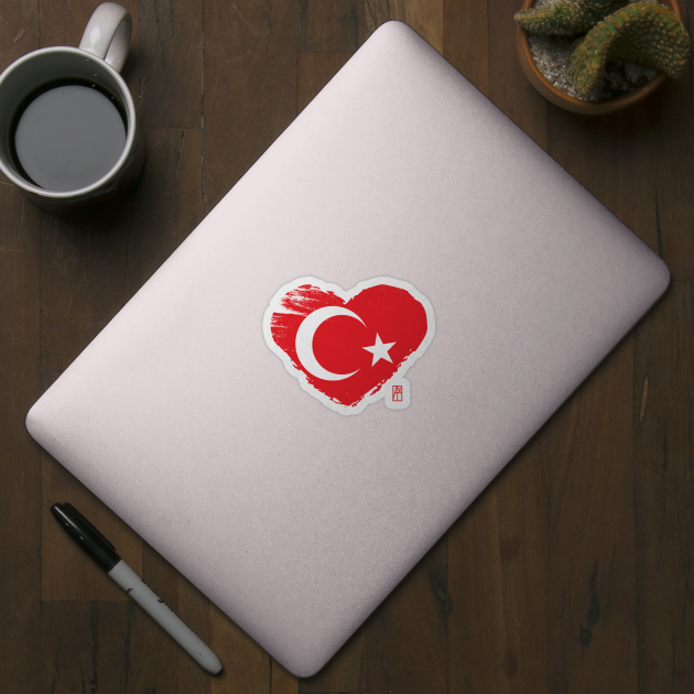 I love my country. I love Turkey. I am a patriot. In my heart, there is always the flag of Turkey by ArtProjectShop